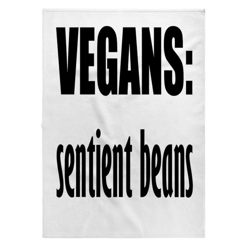 3dRose Taiche - Text Design - Veganism - Vegans - Sentient Beans - Towels (twl-305942-2)