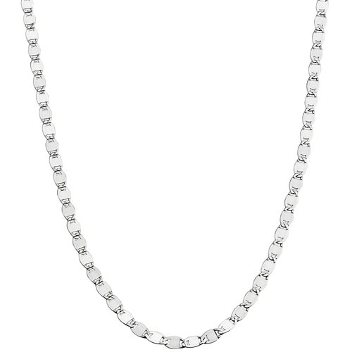 Miabella Italian 925 Sterling Silver Sparkle Mirror Link Chain Necklace for Women, Made in Italy (Length 20 Inches)