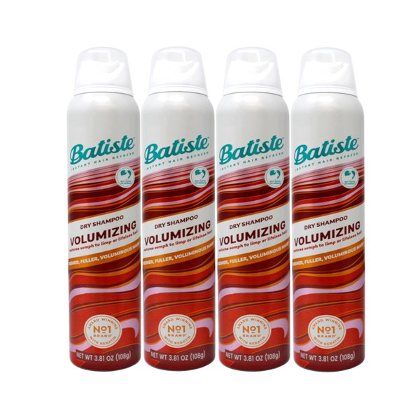 Batiste Instant Hair Refresh Dry Shampoo Volumizing, Restores Oomph to Limp or Lifeless Hair, Fresher Fuller Voluminous Hair, 3.81 oz (Pack of 4)