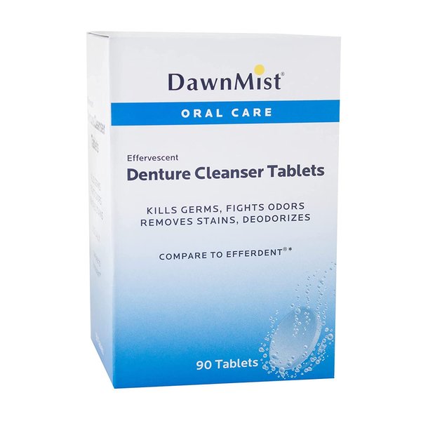 Dukal DawnMist Dental Appliance Cleaner; Denture Tablets, 90/bx DEN6290