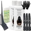 Real BRAZILIAN STRAIGHT Keratin Straightening Treatment Kit Pro Result Keratin Protein Arganoil Collagen Amino Acid Straight shiny Hair Salon Results Lasts 3-9 months All Hair thicknesses, colors 8oz