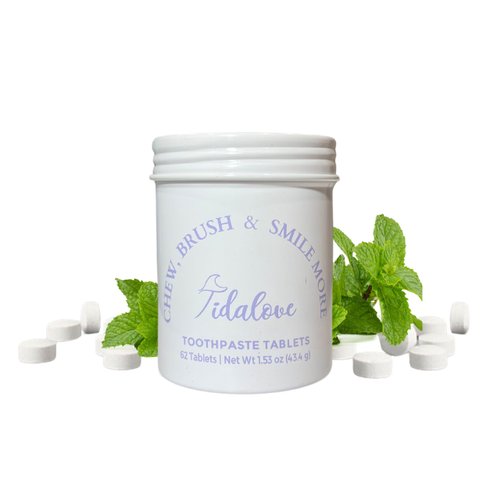 Smile More Toothpaste Tablets with Fluoride & nHAp - Vegan, Enamel Strengthening, Zero Waste, Eco-Friendly Tin (62 Tablets, Cool Mint, Travel-Friendly)
