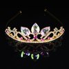 Princess Crown Halloween Cosplay Bridal Wedding Crystal Hair Tiara Sparkle Gold Crown Rapunzel Tiara for Women Girls Costume Accessories Birthday Gift