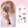 Molain 20 Sheets X-Ray Flowers Temporary Tattoos for Women, Watercolor Rose Lily Floral Tattoos Arm Fake Flower Tattoo Stickers Body Art Waterproof Tattoo Stickers