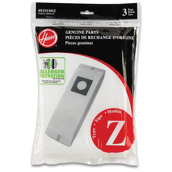 Hoover Microfiltration Vacuum Bags Type Z (4010100Z) 3 Pack