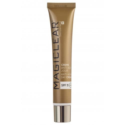MAGICLEAR Luxury Skin Care Anti-Aging Day cream Daily Face Moisturizer with SPF 15, Hyaluronic Acid, Vitamin C, E, for Dark Spots with Niacinamide Swiss brand 1.76 OZ