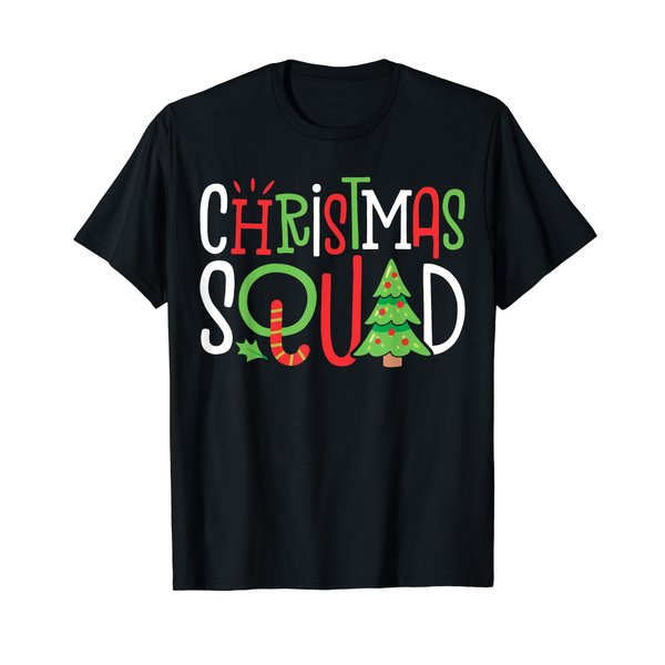 Christmas Squad Funny Xmas Tree Family Matching Pajamas Boys Short Sleeve T-Shirt