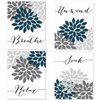 Relax Soak Unwind Breathe Bathroom Pictures Wall Decor, Bathroom Decor Wall Art, Teal Blue Bathroom Decor, Bathroom Decor (Set of 4, 8X10in, Unframed)