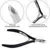 Cuticle Trimmer with Cuticle Pusher and Cutter-YINYIN Cuticle Cutter Cuticle Nipper Professional Stainless Steel Cuticle Clippers Durable Pedicure Manicure Tools for Fingernails and Toenails (Black)