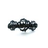 Bluish gray crystal black metal rose flower hair clip barrette