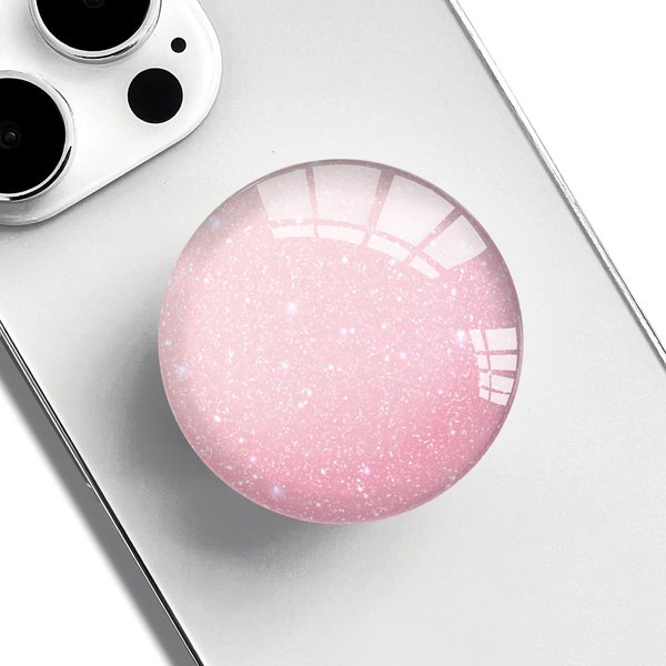 Ksadiye Phone Grip with Expanding Kickstand,Cell Phone Collapsible Stand Pink Sparkling Design for Smartphones