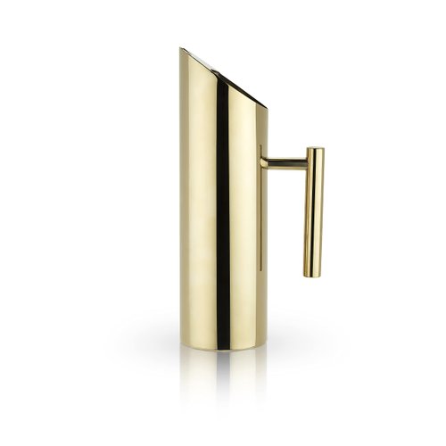 Viski Premium Finish Gold Pitcher, Modern Drink Carafe, Stainless Steel Pitcher, 26 Ounces, Pitcher with Handle, Gold Plated, Set of 1