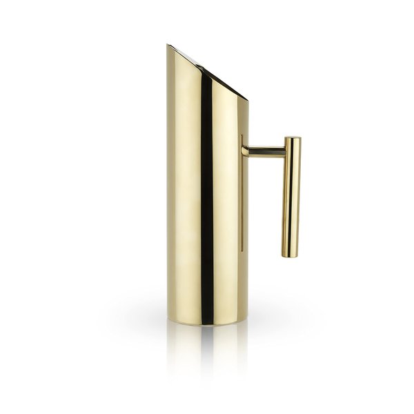 Viski Premium Finish Gold Pitcher, Modern Drink Carafe, Stainless Steel Pitcher, 26 Ounces, Pitcher with Handle, Gold Plated, Set of 1