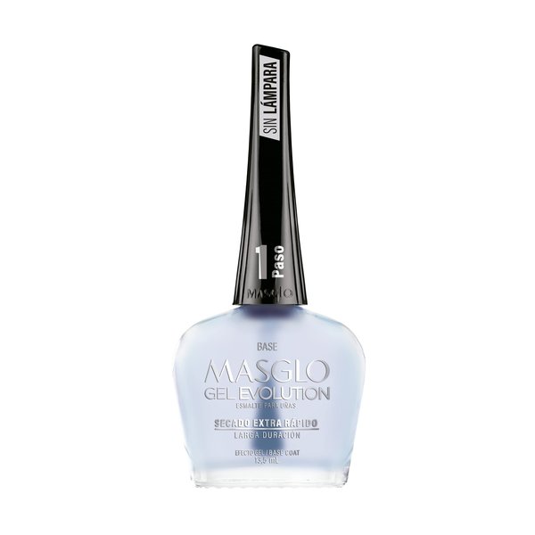 MASGLO GEL EVOLUTION Nail Polish Gel Effect, No UV/Led Lamp, Duration Up to 12 days 2 PCs (Base - Top Coat) for Manicure
