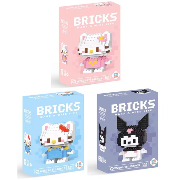 Yummy Baby Products Micro Mini Building Blocks Anime Character Set (500+ Pieces), Ages +14, Toys Gifts for Kids and Adults (3 Pack) (Set 22)