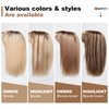 BLONDE UNICORN 16 Inch Bob Wig with Bangs Human Hair,Brown Highlight Bob Wigs for White Women,100% Human Hair Shoulder Length Wigs for Daily Use 180 Density