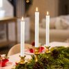 Eywamage White Dripping Wax Flameless Taper Candles with Remote, Flickering Battery Operated LED Candlesticks Set of 6