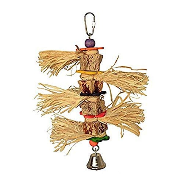 Super Bird Creations SB946 Tassel Time Bird Toy - Ideal for Parrotlets, Parakeets, Cockatiels, Lovebirds, and More - Durable Enrichment and Foraging Toy for Bird Cages, Medium Sized Birds, 10" x 7"