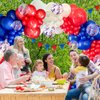BAUANOOY Red White and Blue Balloons, 60pcs 12 Inch Red White and Blue Decorations with Confetti Balloons for Independence Day Patriotic Anniversary Veterans Day Graduation Birthday Party Decorations