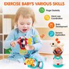 Baby Toys 6-12 Months Infant Toys Set of 3 High Chair Suction Cup Rattle Teething Toys for Baby 6 7 9 12-18 Months 2-in-1 Sensory Development Tray Toy Baby Gifts Boys Girls Easter Basket Stuffers