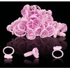 KB ESSENTIALS 200pcs Glue Rings for Eyelash Extensions - Lash Extension Ring Holder Cup Professional Tech Supplies – Adjustable, Disposable & Flower Nail Art, Tattoo Makeup