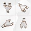 FGJQEFG T409 Stainless Steel Y Pipe 2.25'' Inch ID Single to 2'' Inch ID Dual Stamped Exhaust Adapter Connector, Overall Length: Approx. 10", Universal