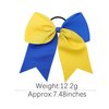 Girls Hair Bows Ponytail Holder Hair Ties cheer bows,cheerleader bows for girls red and black cheer bows.(FS12) (Royal Blue Yellow)