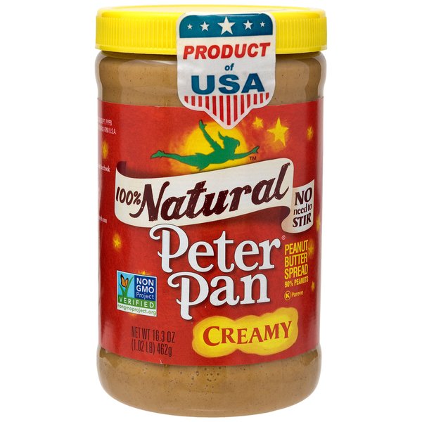 Peter Pan Natural Creamy Peanut Butter, 16.3 oz