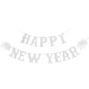 Silver Happy New Year Banner 2025 New Years Banner New Year Eve Banner 2025 Happy Nye Banner 2025 for Happy New Year Party Decorations 2025, New Years Eve Party Supplies 2025
