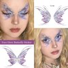 Butterfly Temporary Tattoos Glitter 14 Sheets Sticker Fairy Festival Rave Accessories for Women Eye Face Makeup Party Gifts Decoration Waterproof Butterfly Temporary Stickers
