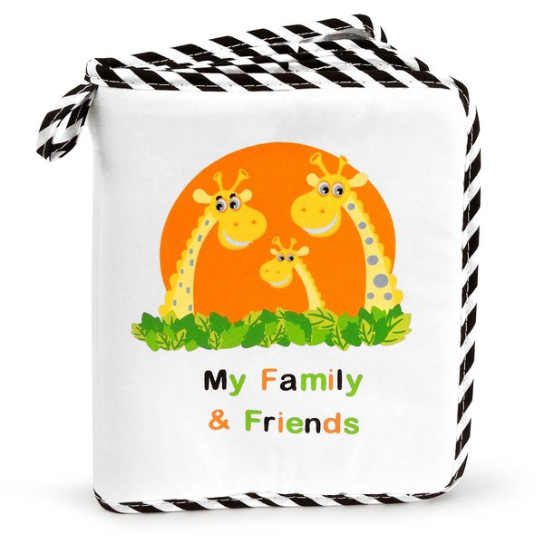 Genius Baby Toys since 1998 | Baby's My Family & Friends First Photo Album with Cute Giraffe Family Theme, Holds 15 4"x6" photos