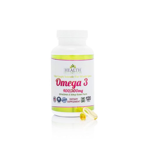 Health As It Ought To Be Omega 3 400/300 mg Supplement | Physician Formulated EPA/DHA in Ethyl Ester Form Wild Caught Icelandic Fish Oil with Lemon | 120 Capsules