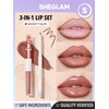 SHEGLAM Soft 90'S Glam 3-In-1 Lip Liner Moisturizing Plant Extracts Long Lasting Liquid Lipstick Plumping Lip Gloss Makeup Set - Moody Taupe