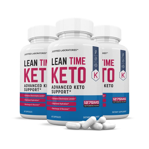 (3 Pack) Lean Time Keto Pills 1275MG New & Improved Formula Contains Apple Cider Vinegar Extra Virgin Olive Oil Powder Green Tea Leaf 180 Capsules