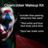 Mysense Clown Makeup Kit,Red White and Blue Joker Face Body Paint Stick,Cream Facepaint and Green Temporary Hair Color Chalk for Halloween Costume Cosplay Party DIY