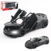 Diecast Toy Car McLaren 720S Sports Car Model,Zinc Alloy Simulation Casting Pull Back Vehicles,1:32 Scale Mini Supercar Toys with Lights and Music for Toddlers Kids Children Gift (720S-Black)