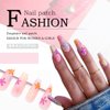 Aksod Colorful Press on Nails Matte Long Coffin Fake Nails Desinged Pink Artificial Flower False Nails Full Cover Rustic Ballerina Nails Tips for Women and Girls 24Pcs (C)