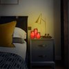 NURADA Flickering Flameless Candles: Built-in Star String Lights 3D Wick Acrylic Battery Operated LED Pillar Candles with Remote and Timer for Wedding Birthday Halloween Decor - Red 3 Pack