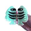 Fantasy Stripe Fish Hair Clip,Acetate Hair Clip,Big Claw Clip for Women,Cyan