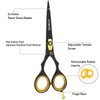 Kutting Edge - Hair Scissors Professional Hair Cutting Scissors Kit Thinning Shears - Hairdressing Scissors Set - Barber Scissors Black 6.0"