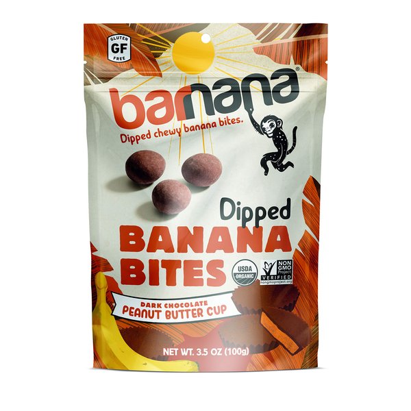 Barnana Organic Peanut Butter Cup Chewy Banana Bites, 3.5 Ounce Bag