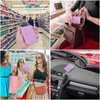 TIESOME Coin Purse, PU Lychee Pattern Zipper Coin Purse Portable Coin Purse Mini Change Wallet for Women Coin Pocket Mini Money for Women Credit Card ID Key Headset Lipstick (Light Purple)