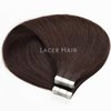Lacerhair 20 inch Human Hair Extensions Tape in Hair Natural Black Balayage PU Skin Weft 100% Real Virgin Human Hair Color #2 Darkest Brown Double Side 50g 20pcs/set