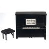 Dolls House Black Upright Piano and Bench Miniature Music Room Furniture