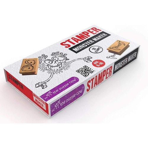 The Purple Cow - Stamper - Monster Maker Stamp Kit for Kids. Paint Stamper for Arts and Crafts. Develop Creativity with 31 Stamps and an Ink pad, for Girls and Boys Ages 6 to 16.