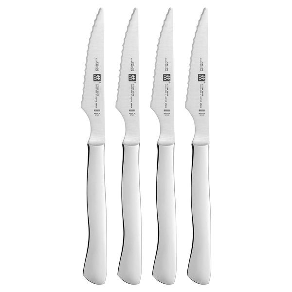 ZWILLING Knives Steak Knife Set, 4-piece, Stainless Steel, Serrated