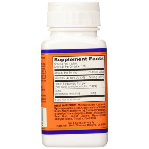 Trader Joe's Synergistic C Vitamin C Complex 500 Mg with Lemon and Rutin Bioflavonoids, 100 Tablets