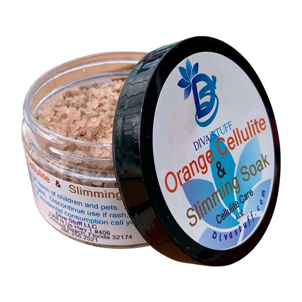 Cellulite and Slimming Salt Bath Soak With Orange Polyphenols,4oz Jar, Diva Stuff