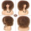 Mtmei hair Short Afro Curly Wig with Bangs Natural Curly Wigs 16Inch 290G T33/27 Hair Arukihair Wig Kinky Curly Wigs Synthetic Hair for Women(16Inch，T33/27)
