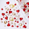 767pcs Red Heart Nail Art Charms Gems Nail Art Supplies 3D Crystal Flatback Rhinestone for Valentines Nail Art Decoration Round Beads Diamonds Jewels Design Acrylic Nails Faces DIY Crafts